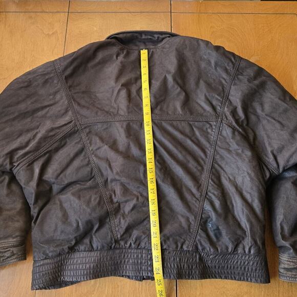 Boulder Ridge Vintage Men's Leather Bomber Moto Coat Jacket Brown Size Medium - Picture 4 of 10